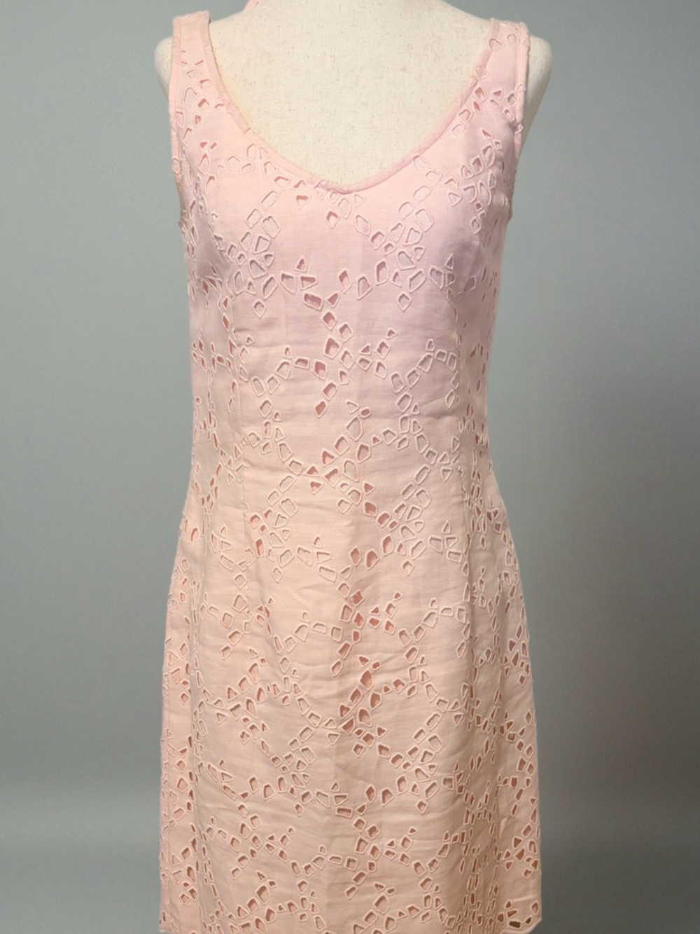 Escada Light Pink Linen-Cotton Blend Dress